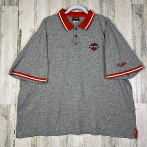 Harley-Davidson Nevada‎ Men’s Shirt 2XL Gray Polo Shirt Motorcycle Biker Casual
